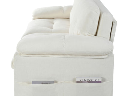 Convertible Pull Out Sofa Bed Queen Size, 3 In 1 With Side Storage