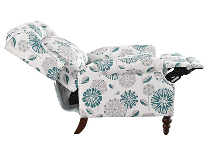 Push Back Recliner Chair Upholstered Recliner Armchair With Classic Wing Back And Solid Gourd-Shaped Legs