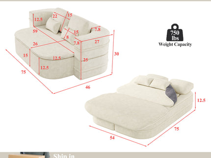 2 In 1 Foldable Sofa Bed With Multi Functional Blanket, Floor Lounge Sofa