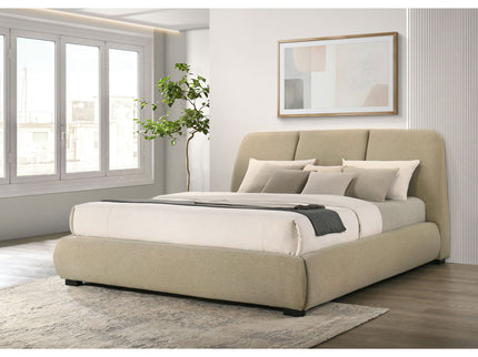 Modern Upholstered Platform Bed With Tufted Headboard
