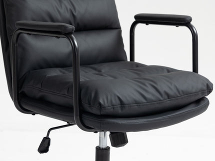 Office Chair, Mid Back Home Office Desk Task Chair With Wheels And Arms Ergonomic Computer Rolling Swivel Chair With Padded Armrest