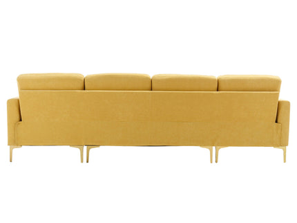 Modern L - Shape Convertible Sectional Sofa With Movable Ottoman