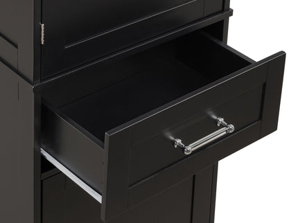 Tall Freestanding Bathroom Storage Cabinet With Adjustable Shelf And 2 Drawers