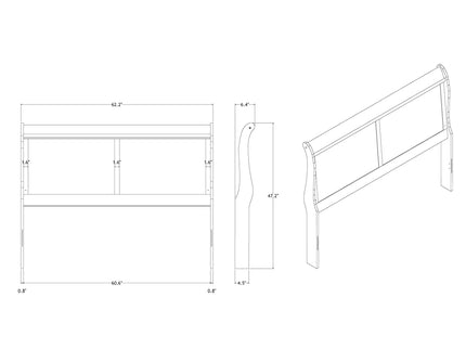 Charlston - Modern Sleigh Design Bed With LED