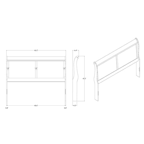 Charlston - Modern Sleigh Design Bed With LED
