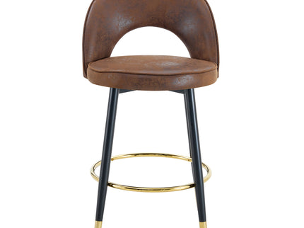 Upholstered Rotatable Bar Chair With Metal Legs For Dining Room