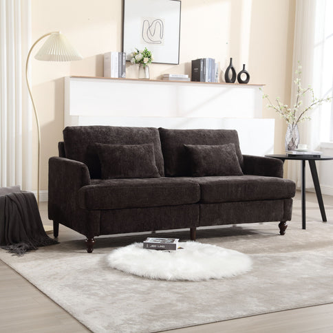 Mid Century Modern Fabric Loveseat Sofa, 2 Seat Upholstered Couch