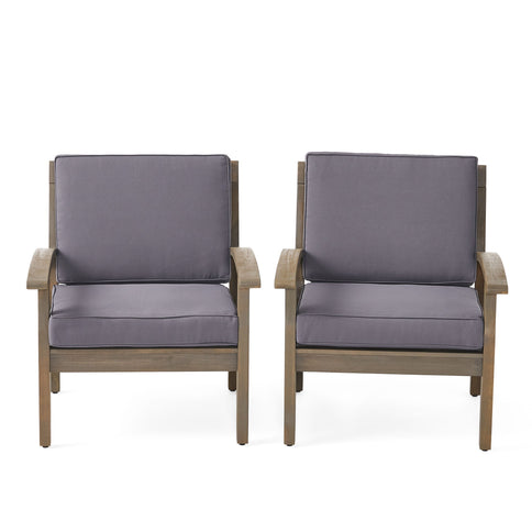 Peyton Club Chair Outdoor Seating Acacia Wood 32.25 X 28.00 X 31.25"