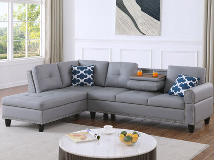 Irine - Sectional Sofa With Ottoman - Gray