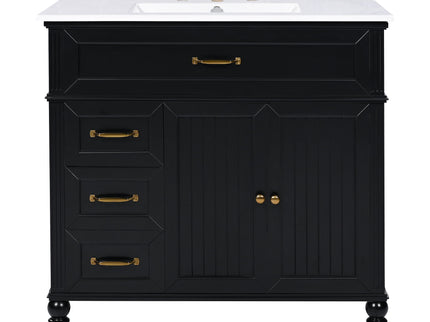 Bathroom Vanity With Sink, Freestanding Cabinet & Drawers