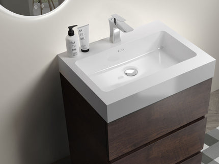 Alice - Bathroom Vanity With Large Storage Freestanding Bathroom Vanity, Sink For Modern Bathroom, One-Piece Sink Basin Without Drain And Faucet