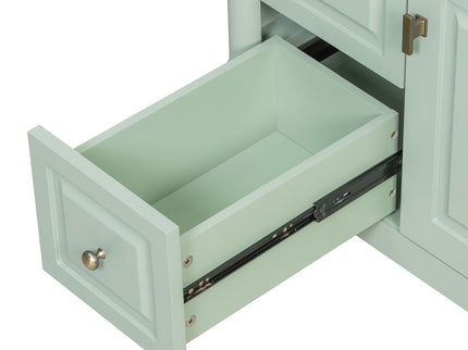 Modern Bathroom Vanity With Sink, Freestanding Cabinet With Flip Drawer & Adjustable Shelf