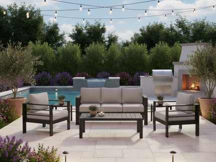 Outdoor Patio Set, All-Weather With Thick Cushions
