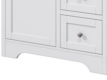 Double Sink Bathroom Vanity With Countertop, 2 Ceramic Sinks, 6 Drawers, Soft Close Design