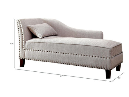 Chaise With Nailhead Trim And Plush Pillow