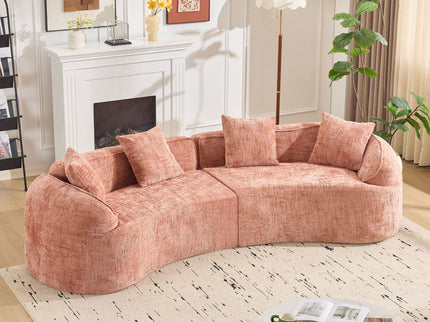 Curved Compressed Sofa, Nordic-Style Design For Living Room
