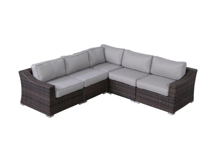 Contemporary Outdoor Rattan Wicker Sectional Seating Group With Cushions