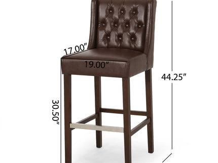 Solstara - Upholstered Dining Barstool With Button Tufted And Wing Back