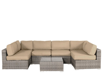 Seating Set With Cushions Handcrafted Wicker Design