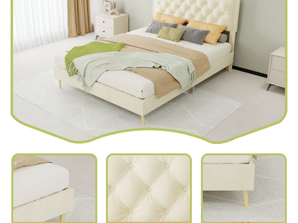 Upholstered Bed With Tufted Headboard