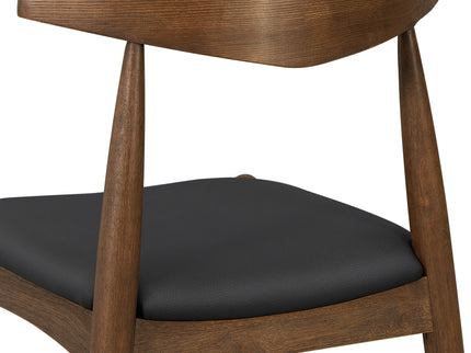 5 Piece Dining Set With 1 Table And 4 Upholstered Chairs - Walnut / Black