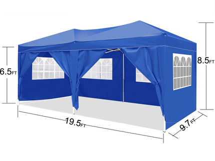 10'X20' Ez Pop Up Canopy Outdoor Portable Party Folding Tent With 6 Removable Sidewalls + Carry Bag + 4 Pieces Weight Bag