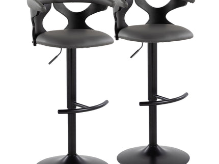 Gardenia - Contemporary Adjustable Barstool With Swivel With Rounded T Footrest (Set of 2)