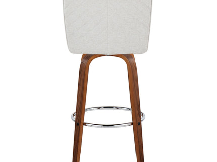 Henry - Contemporary Fixed Height Barstool With Swivel With Round Footrest (Set of 2)