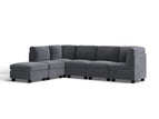 Dark Gray / 2 Pc. L-Shape Sectional Sofa, Ottoman