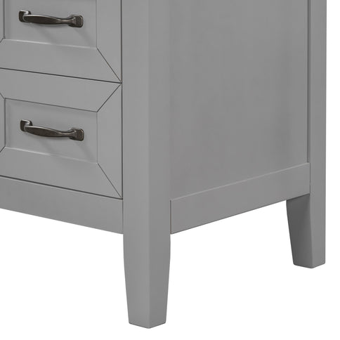 Modern Bathroom Vanity With Sink, Freestanding With Drawers And Doors