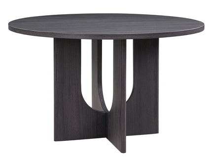 Round Dining Set With 4 Upholstered Dining Chairs