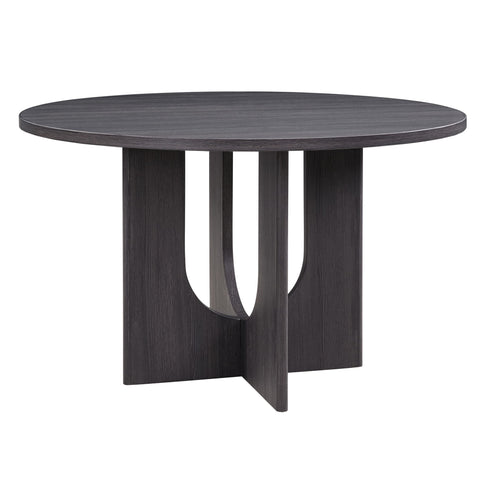 Round Dining Set With 4 Upholstered Dining Chairs