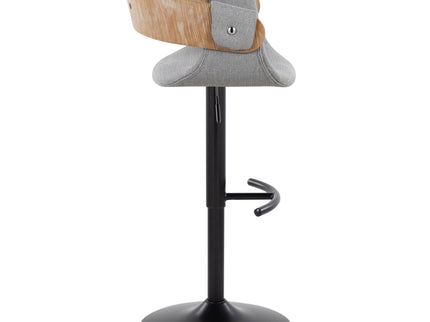 Elisa - Mid Century Modern Adjustable Barstool With Swivel & Rounded T Footrest (Set of 2)