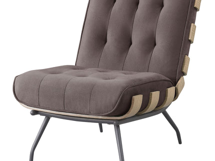 Staten - Upholstered Armless Accent Chair - Dark Brown