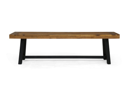 Cloud - Outdoor Bench With Acacia Wood Frame And Slat Panel Design