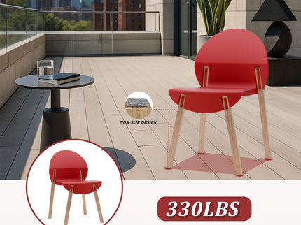 4 Piece Set Of Single Chairs, Traditional Elements With Round Table