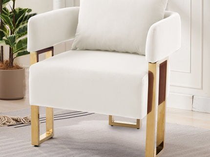 Modern Classic Design Decorative Chair Teddy Fleece Upholstered And Metal Foot