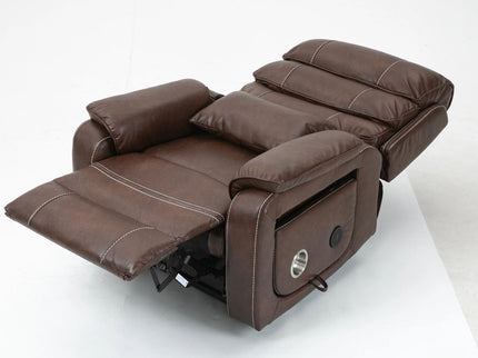 180 Degree Recliner Chair With Wireless Charging, Lumbar Support, And Dual Motor Lift - Brown