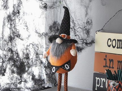 Standing Gnome With Gnome & Holding Banner, For Halloween Decor