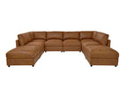 Dark Brown / 3 Pc. U-Shape Sectional Sofa, 2 Ottomans