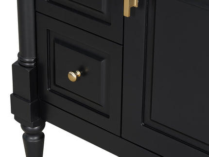 Modern Bathroom Vanity With Sink, Freestanding Cabinet With Flip Drawer & Adjustable Shelf