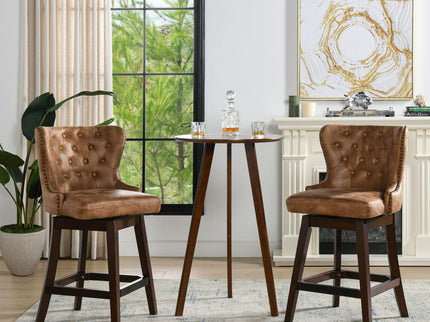 Holmes - Tufted High Back 360 Swivel Counter Height Barstool