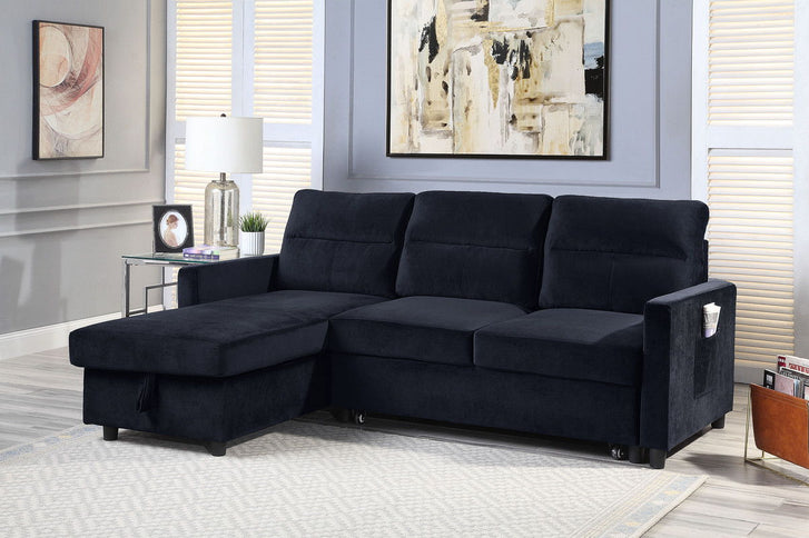 Ivy - Reversible Sleeper Sectional Sofa With Storage Chaise And Side Pocket