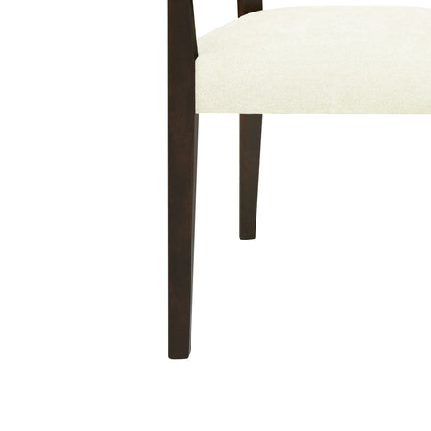 Mid Century Modern Arm Dining Chair Set With Rattan Backrest