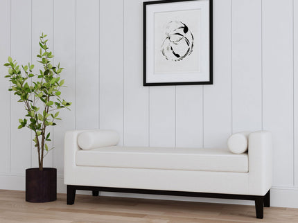 Thomas - Raised Arm Accent Bench - Ivory