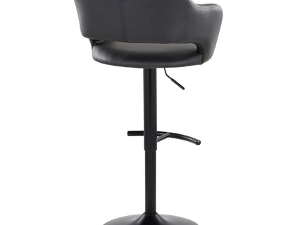 Margarite - Contemporary Adjustable Barstool With Swivel With Rounded T Footrest (Set of 2)