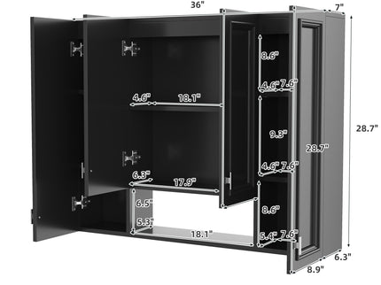 Wall Mounted Bathroom Cabinet With 5 Adjustable Shelves
