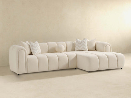 Beatrice - Modern Tufted Right Sectional Sofa - Ivory