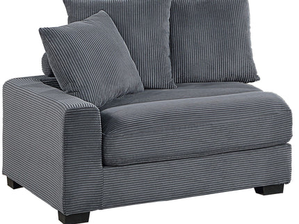 5 Piece Modular Sectional Set Couch With LAF & RAF Chairs, Living Room Furniture - Dark Gray
