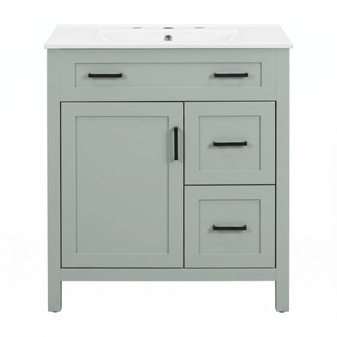 Bathroom Vanity With Sink, 2 Soft Close Drawers, 1 Soft Close Door, Adjustable Shelf